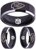 Kansas City Chiefs Ring Black & Silver Wedding Ring | Sizes 4-17 #chiefs