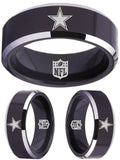 Dallas Cowboys Ring Black & Silver Wedding Band | Sizes 4-17 #dallascowboys