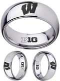 Wisconsin Badgers Ring Silver Ring 8mm Tungsten #badgers #ncaa