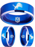 Detroit Lions Ring Blue & Silver Wedding Band | Sizes 4-17 #lions