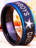 Dallas Cowboys Ring Black & Blue Wedding Band | Sizes 5-16 #cowboys