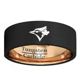 Toronto Blue Jays Ring 8mm Black & Rose Gold Tungsten Ring #jays