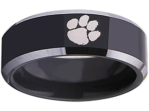 Clemson Tigers Ring 8mm Black Tungsten Ring #clemson