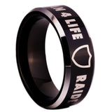 Oakland Raiders Ring 8mm Black Tungsten Wedding Ring Size 4 - 17 #Raiders