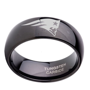 New England Patriots Ring Black Tungsten 8mm Wedding Tom Brady Size 5 - 15 NEW